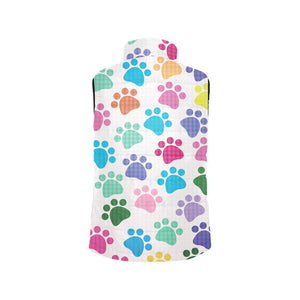 Dog Paws Pattern Print Design 01 Men's Padded Vest