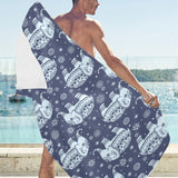 Elephant tribal design pattern Beach Towel
