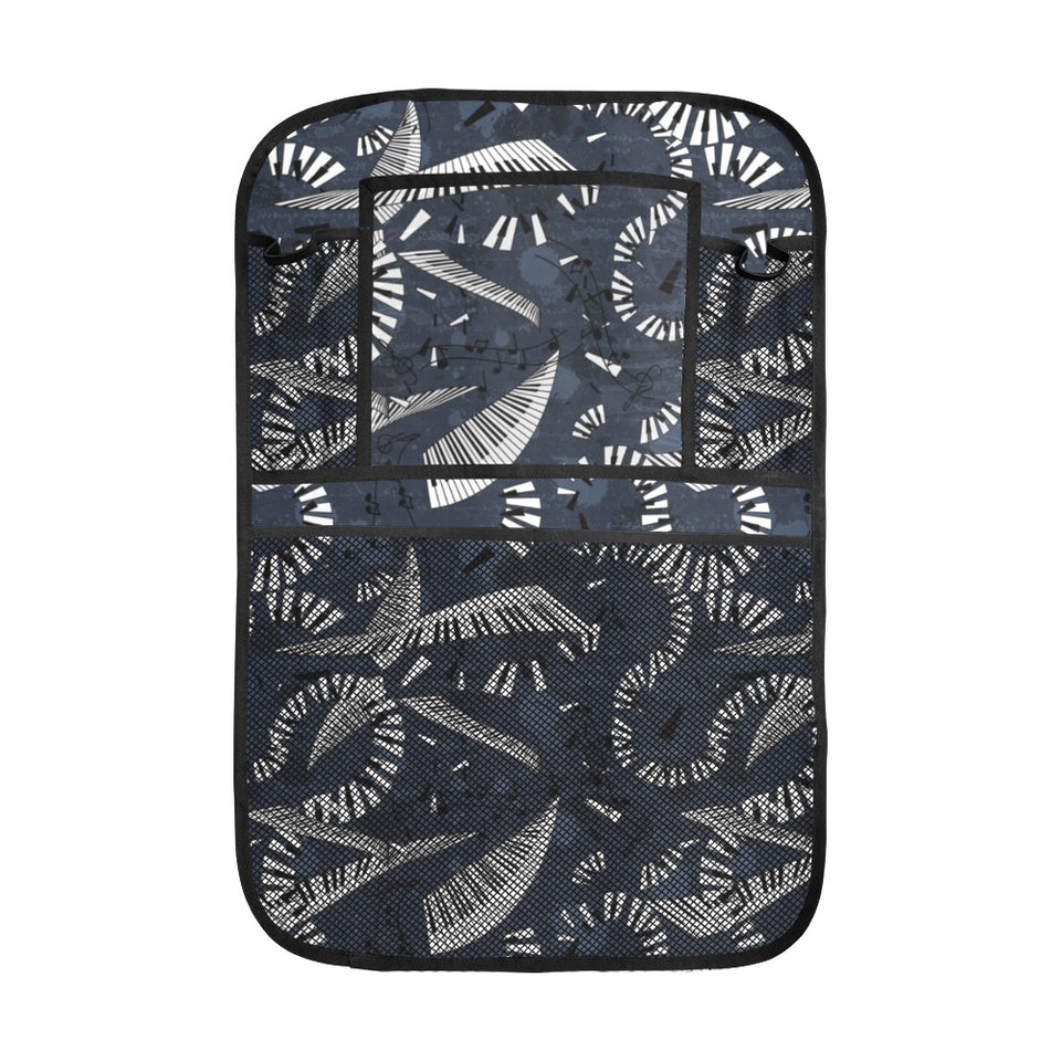 Piano Pattern Print Design 02 Car Seat Back Organizer
