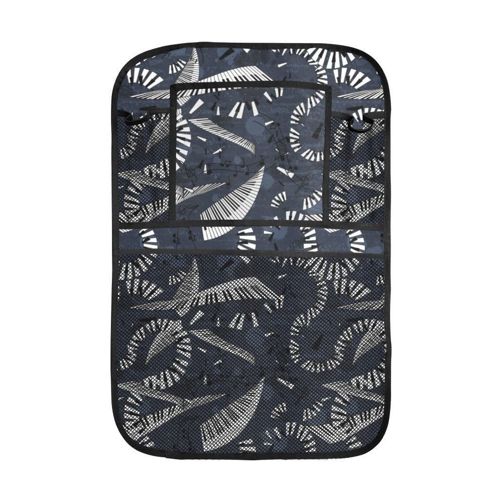 Piano Pattern Print Design 02 Car Seat Back Organizer