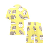 Cute Hamster pattern Men's V-Neck Short Pajama Set