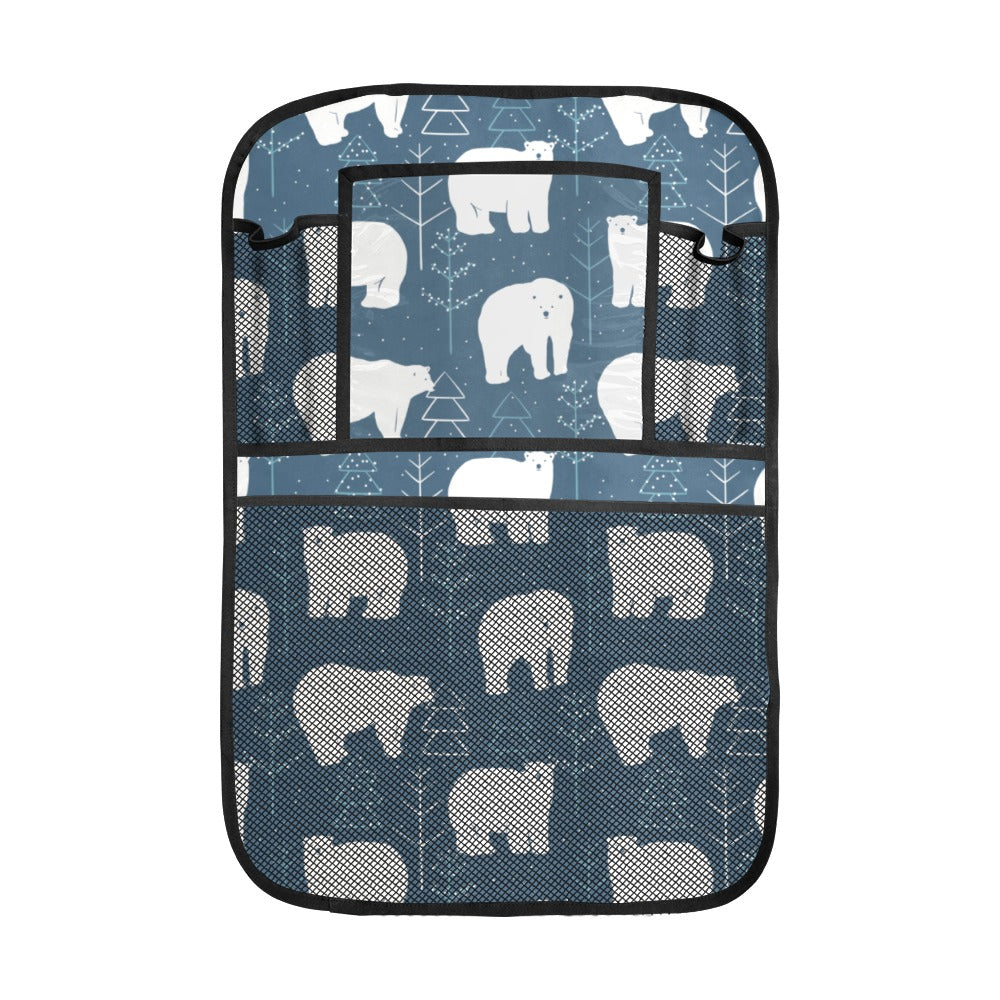 polar bear mother her child pattern Car Seat Back Organizer