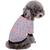 Blue Red Eiffel Tower Pattern Print Design 02 All Over Print Pet Dog Round Neck Fuzzy Shirt
