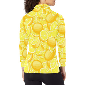lemon pattern Women's Long Sleeve Polo Shirt