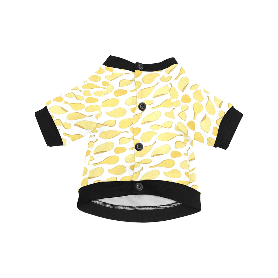 Potato Chips Pattern Print Design 02 All Over Print Pet Dog Round Neck Fuzzy Shirt