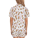 peanuts pattern background Women's V-Neck Short Pajama Set
