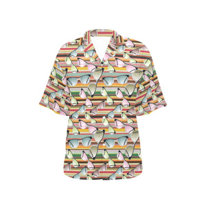 Sun Glasses Pattern Print Design 02 Women's All Over Print Hawaiian Shirt