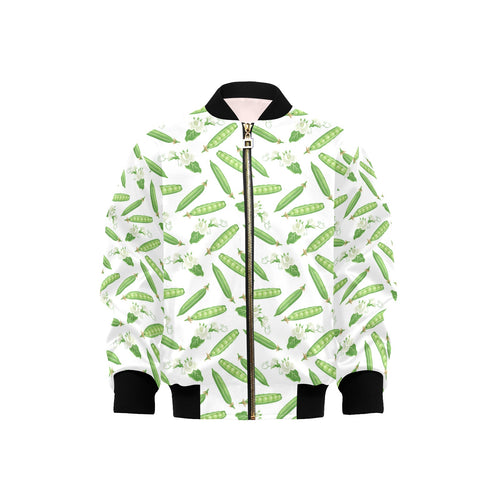 Green Peas Pattern Print Design 04 Kids' Boys' Girls' Bomber Jacket