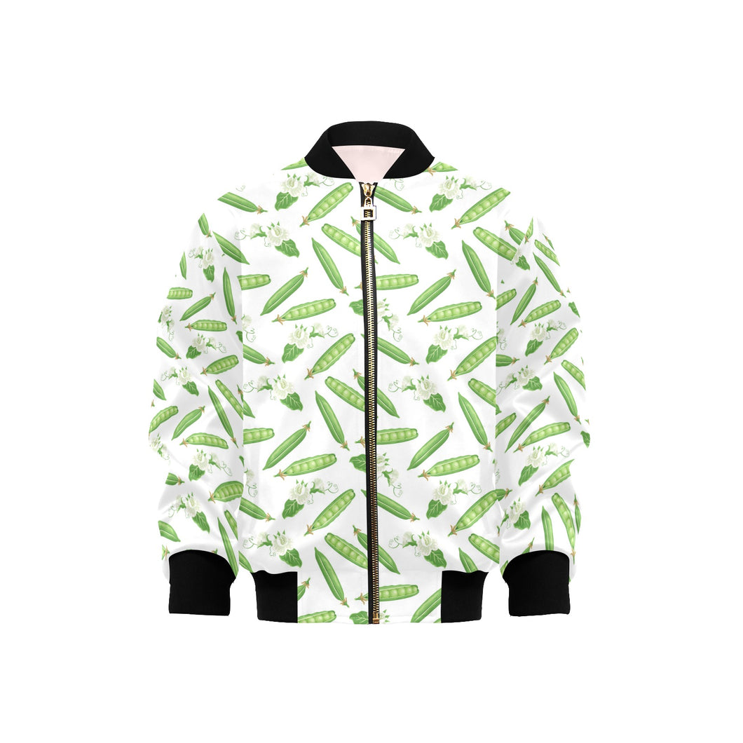 Green Peas Pattern Print Design 04 Kids' Boys' Girls' Bomber Jacket