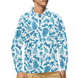 Coral Reef Pattern Print Design 01 Men's Long Sleeve Polo Shirt
