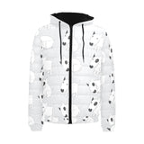 Bull Terrier Pattern Print Design 01 Men's Padded Hooded Jacket