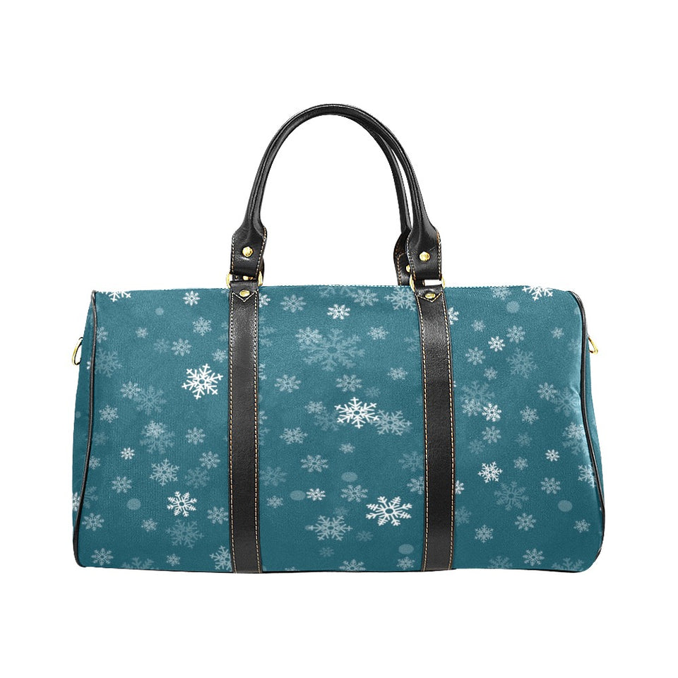 Snowflake pattern dark background Travel Bag