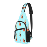 electric guitar pattern light blue background All Over Print Chest Bag