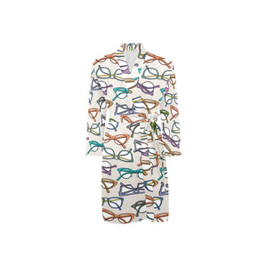 Sun Glasses Pattern Print Design 01 Men's Long Sleeve Belted Night Robe