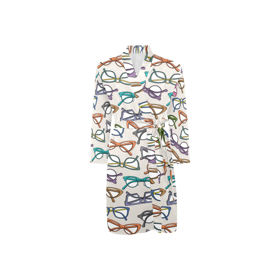 Sun Glasses Pattern Print Design 01 Men's Long Sleeve Belted Night Robe