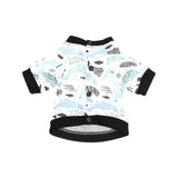 Cute dolphins Childish Style pattern All Over Print Pet Dog Round Neck Fuzzy Shirt
