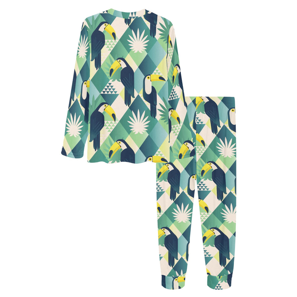 Toucan tropical leaves design pattern Women's All Over Print Pajama Set