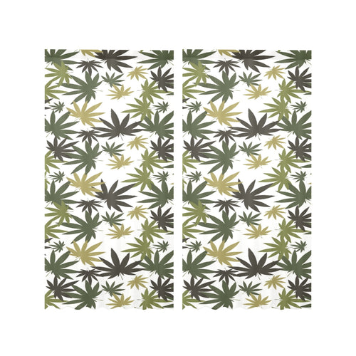 Canabis Marijuana Weed Pattern Print Design 05 Gauze Curtain