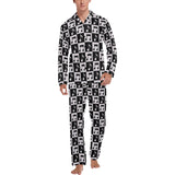 Music Notes Pattern Print Design 01 Men's Long Pajama Set