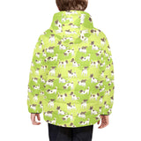 Jack Russel Pattern Print Design 01 Kids' Boys' Girls' Padded Hooded Jacket
