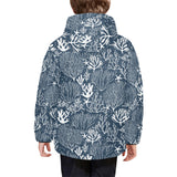 Coral Reef Pattern Print Design 05 Kids' Boys' Girls' Padded Hooded Jacket