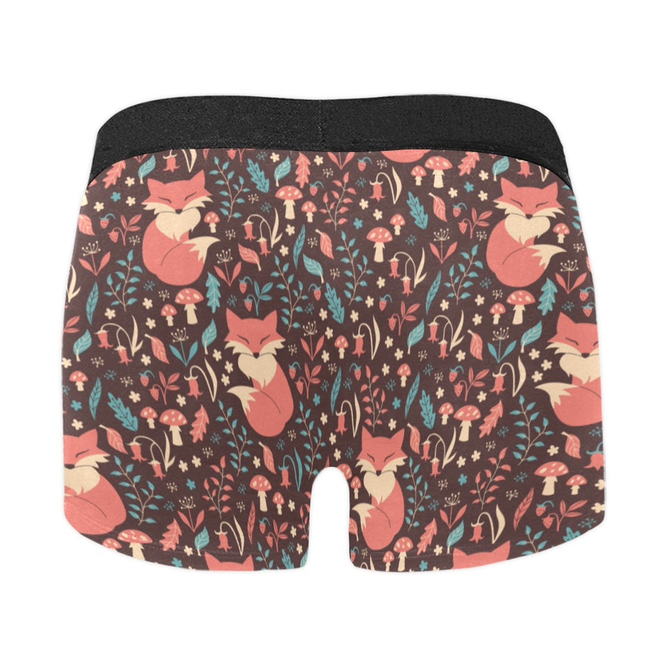 fox leaves mushroom pattern Men's All Over Print Boxer Briefs Men's Underwear