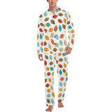 Colorful american football ball pattern Men's Long Pajama Set