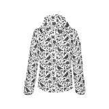 Crow dark floral pattern Women's Padded Hooded Jacket