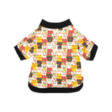 Colorful Maneki neko cat pattern All Over Print Pet Dog Round Neck Fuzzy Shirt