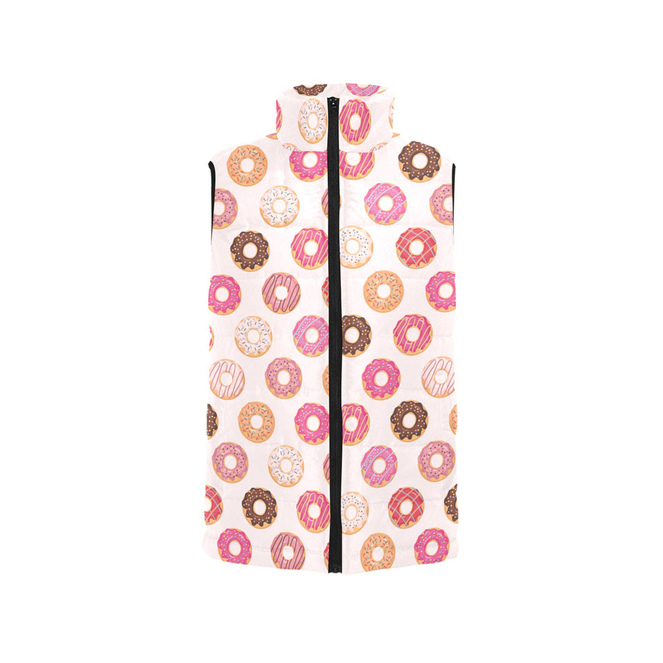 Colorful donut pattern Women's Padded Vest