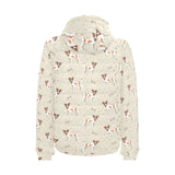 Jack Russel Pattern Print Design 02 Men's Padded Hooded Jacket