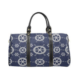 nautical steering wheel design pattern Travel Bag