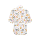 Corgi Dog Pattern Women's All Over Print Hawaiian Shirt