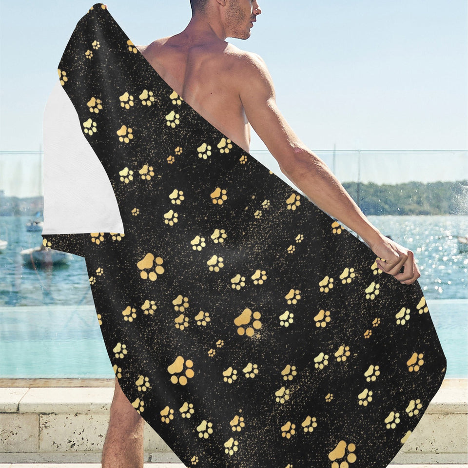 Dog Paws Pattern Print Design 05 Beach Towel