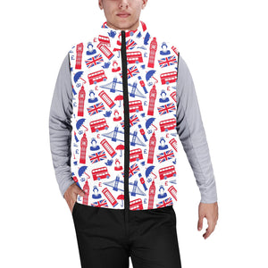 British Pattern Print Design 01 Men's Padded Vest