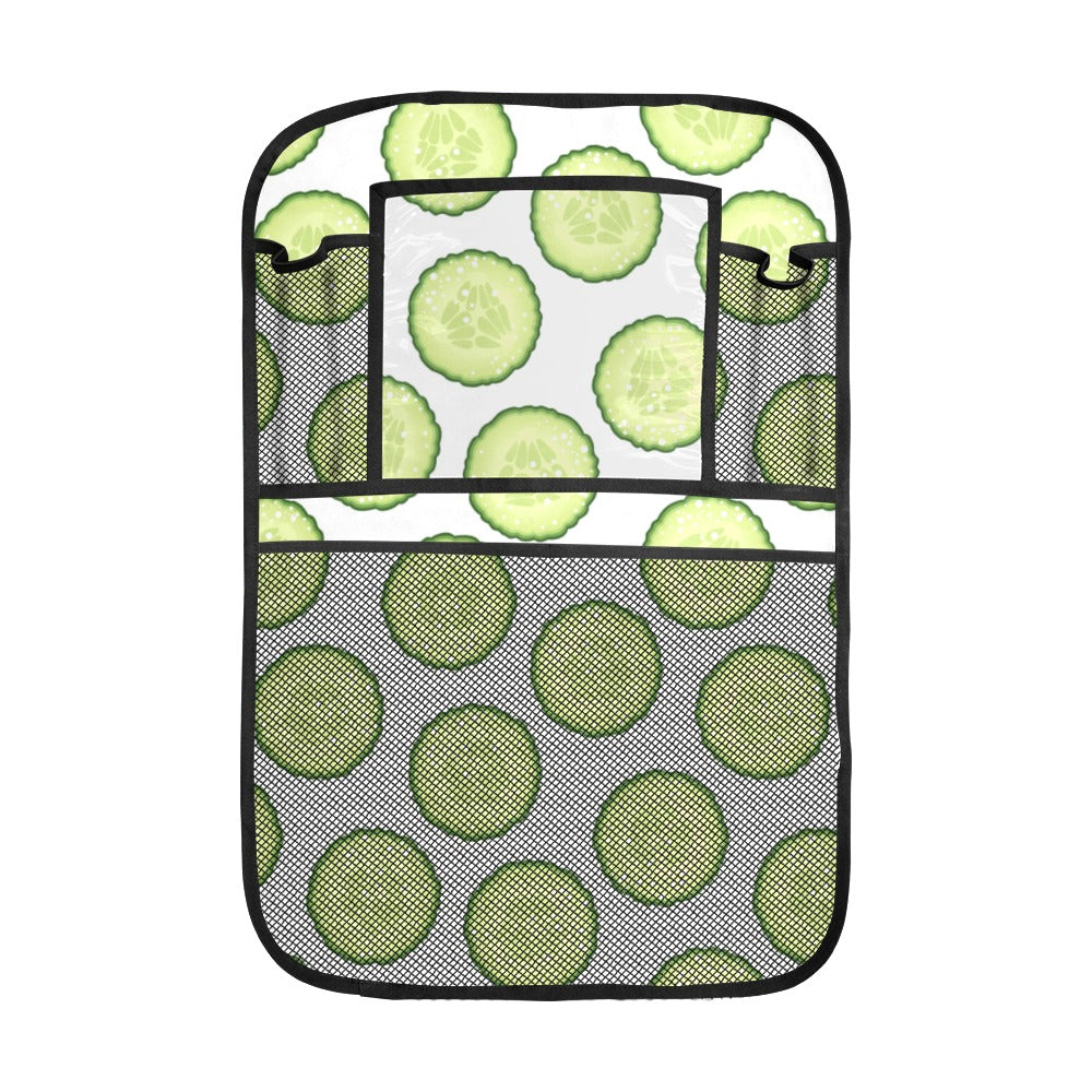 Cucumber slices pattern Car Seat Back Organizer