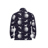 Chihuahua space helmet. astronaut pattern Men's Long Sleeve Polo Shirt