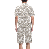 Stingray Pattern Print Design 05 Men's V-Neck Short Pajama Set