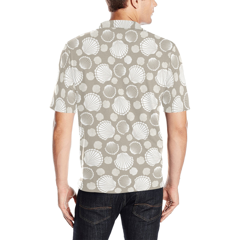 Scallop shell pattern Men's All Over Print Polo Shirt