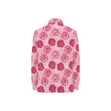 Rose Pattern Print Design 02 Women's Long Sleeve Polo Shirt