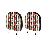 red and white tulips pattern Car Headrest Cover