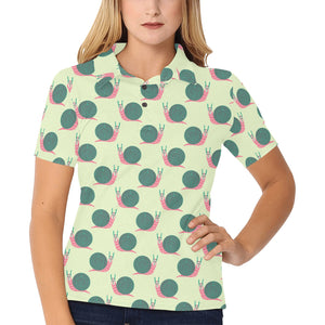 Snail Pattern Print Design 04 Women's All Over Print Polo Shirt