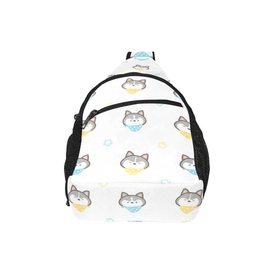 Cute Siberian Husky pattern All Over Print Chest Bag