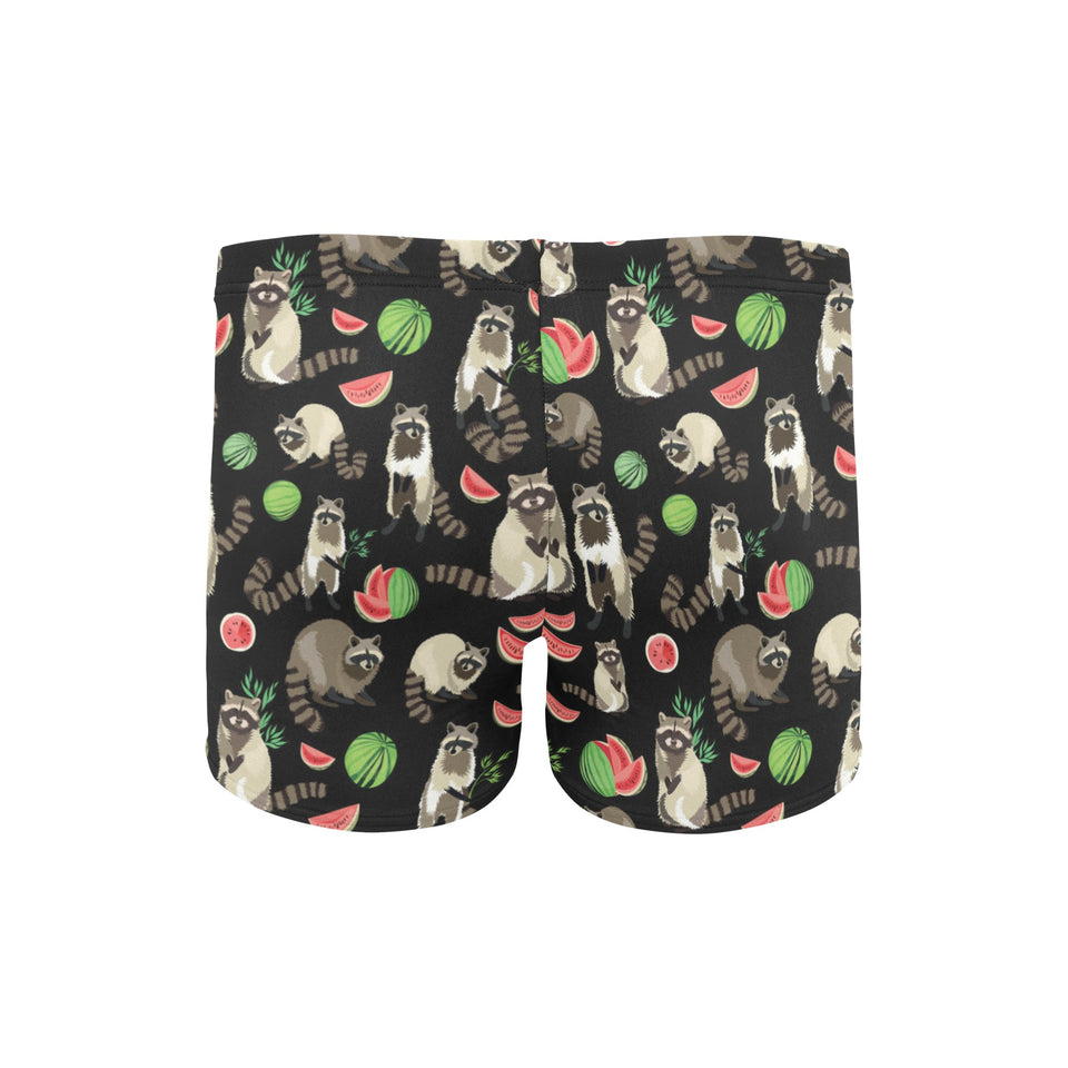 Raccoon watermelon pattern Men's Swimming Trunks