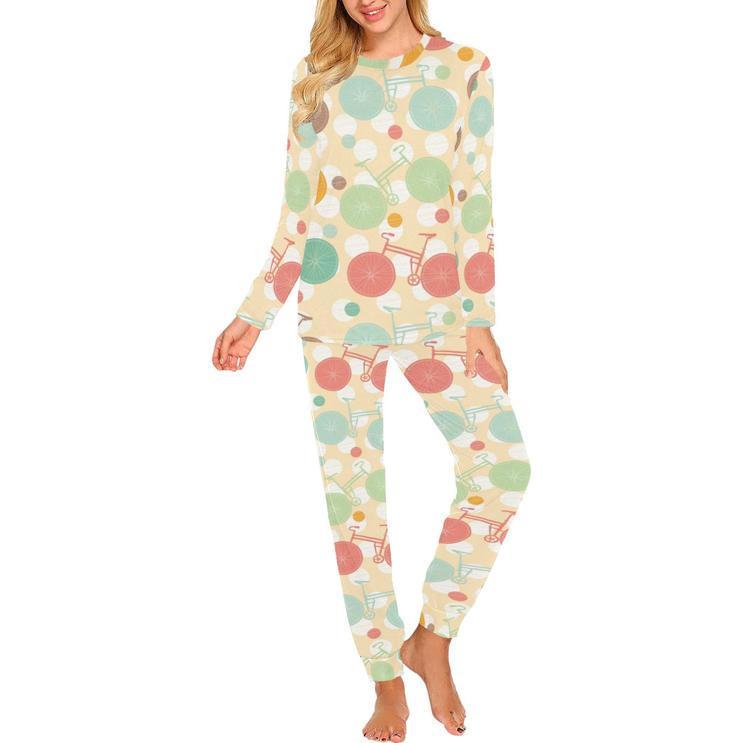 Bicycle Pattern Print Design 01 Women's All Over Print Pajama Set