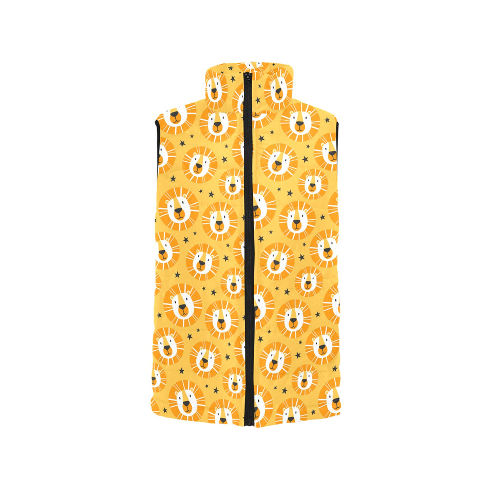 Lion Pattern Print Design 03 Women's Padded Vest