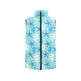 Blue starfish coral reef pattern Women's Padded Vest