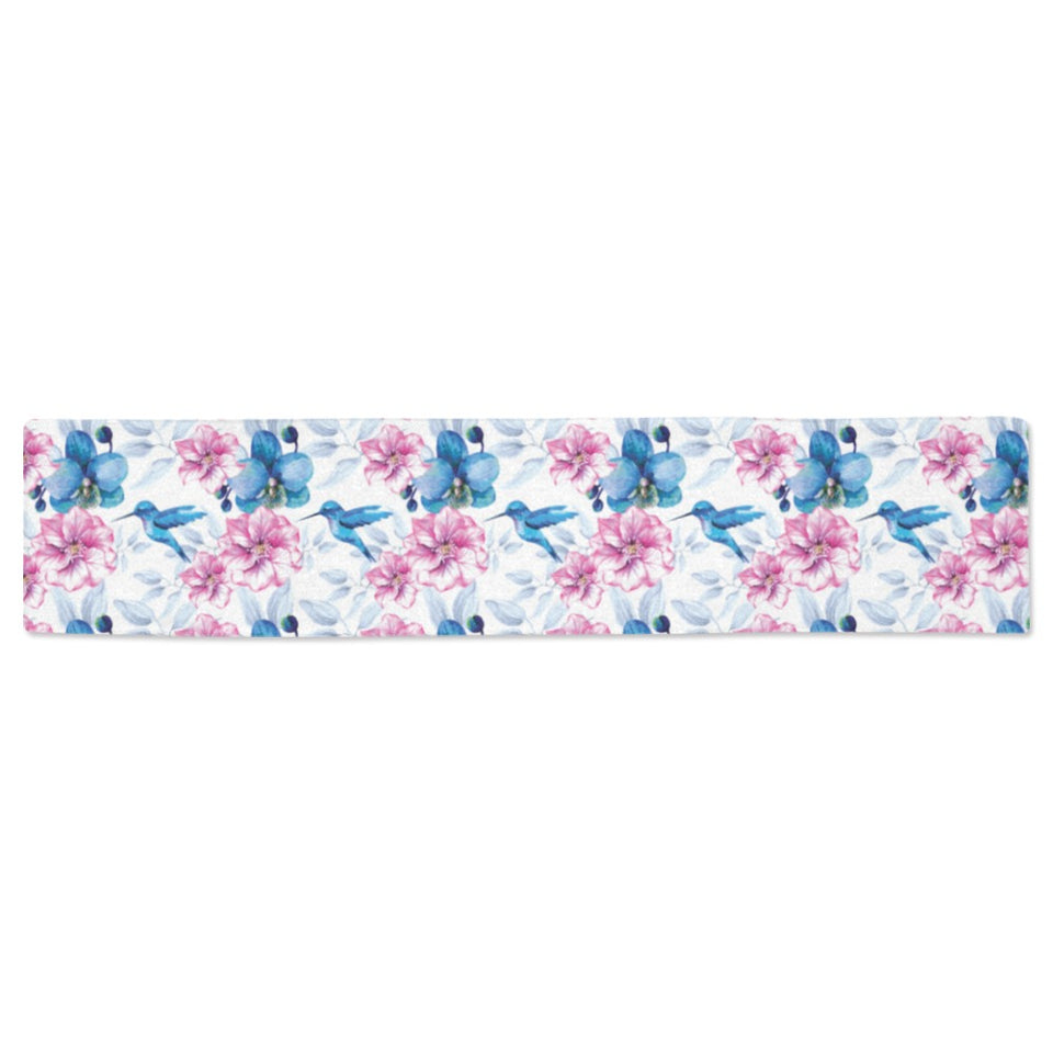 Hummingbird Pattern Print Design 02 Table Runner