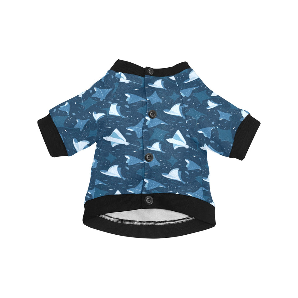 Stingray Pattern Print Design 04 All Over Print Pet Dog Round Neck Fuzzy Shirt