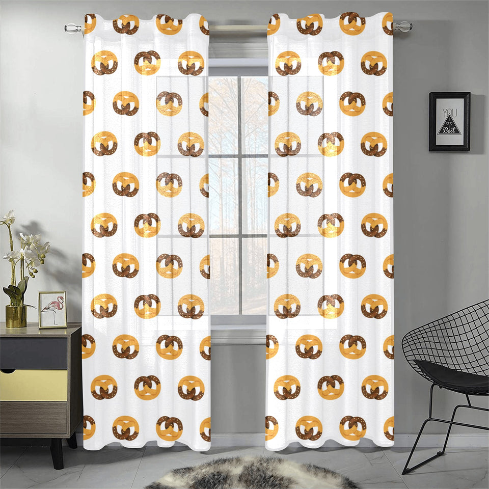 Pretzels Pattern Print Design 02 Gauze Curtain